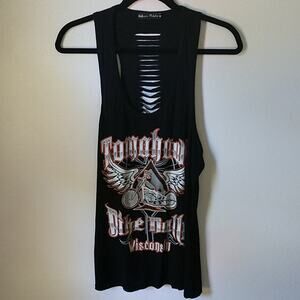 Tomahawk Bike Rally Shredded Black Tank size 2XL